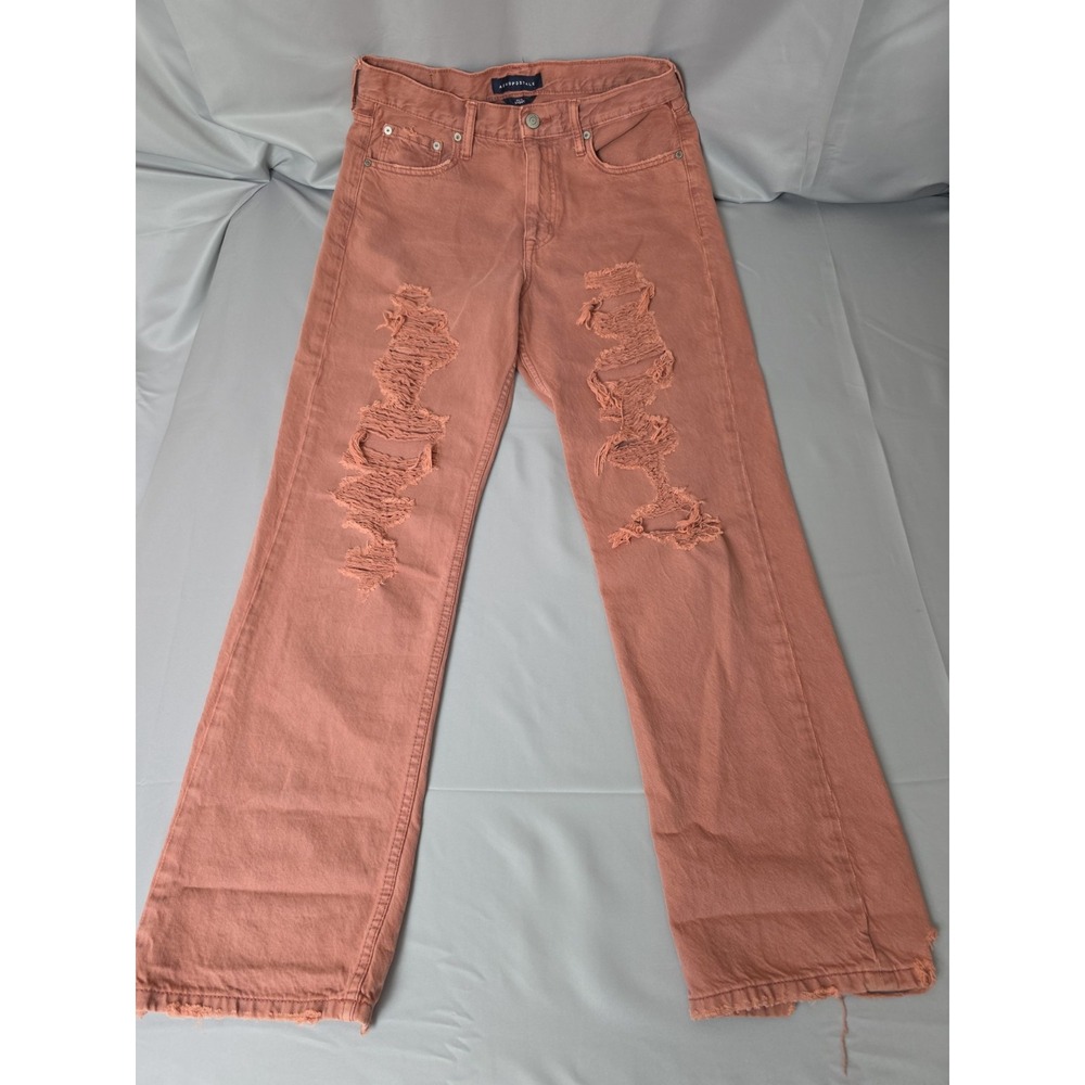 Aeropostale Women's 90s Baggy Jeans In Pink Size 8 Distressed Hippie High Waist